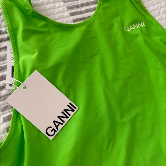 Ganni Bright Lime Tank Top - Picture 1 of 6